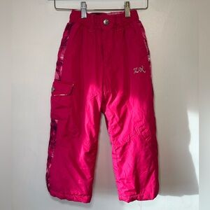 Girls Pink Snow Pants Size 4 Elastic Waist snowsuit